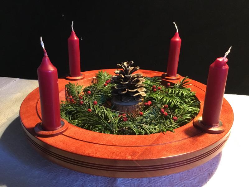  Adventsschale, Ahorn, gebeizt